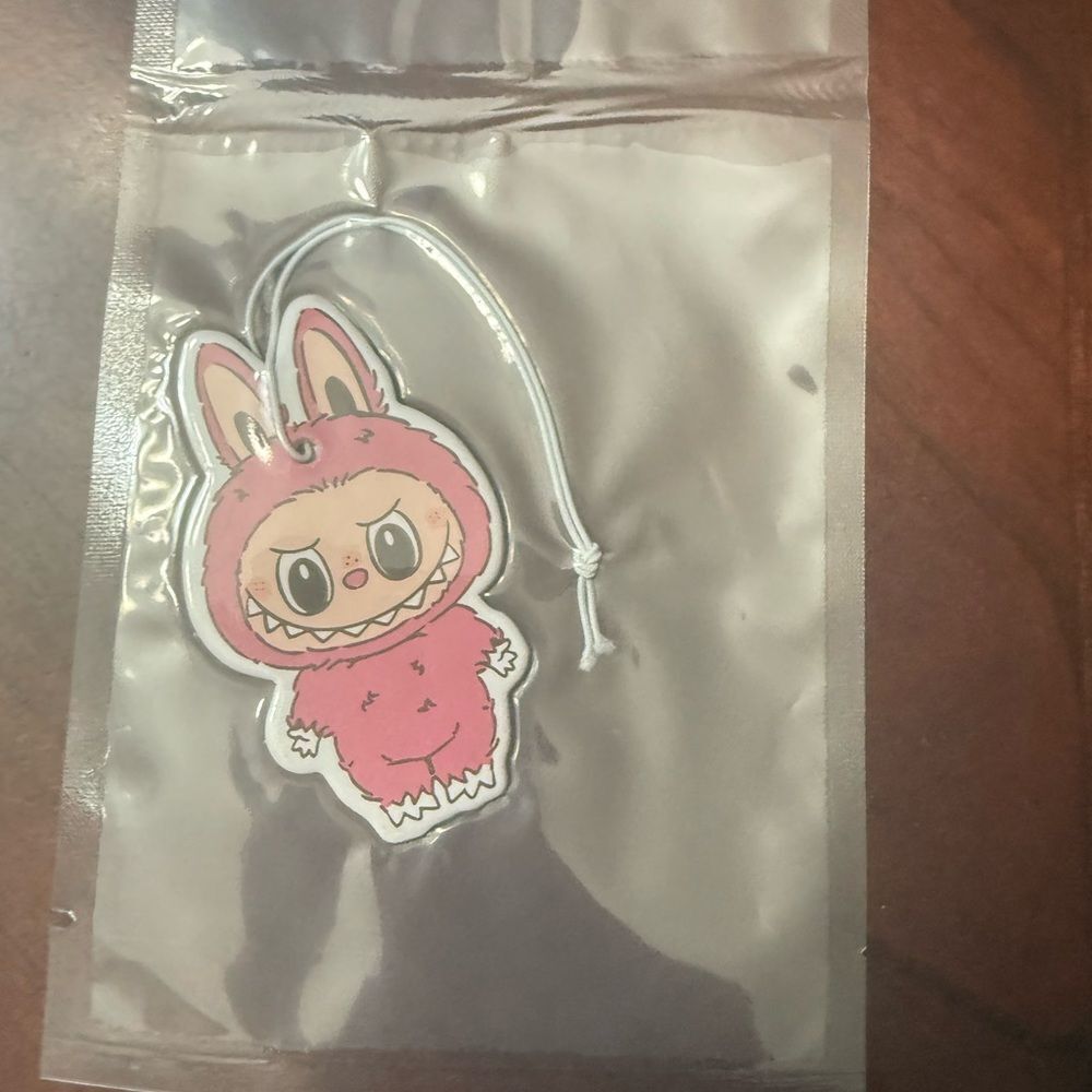 New Cute labubu car air freshener Pink